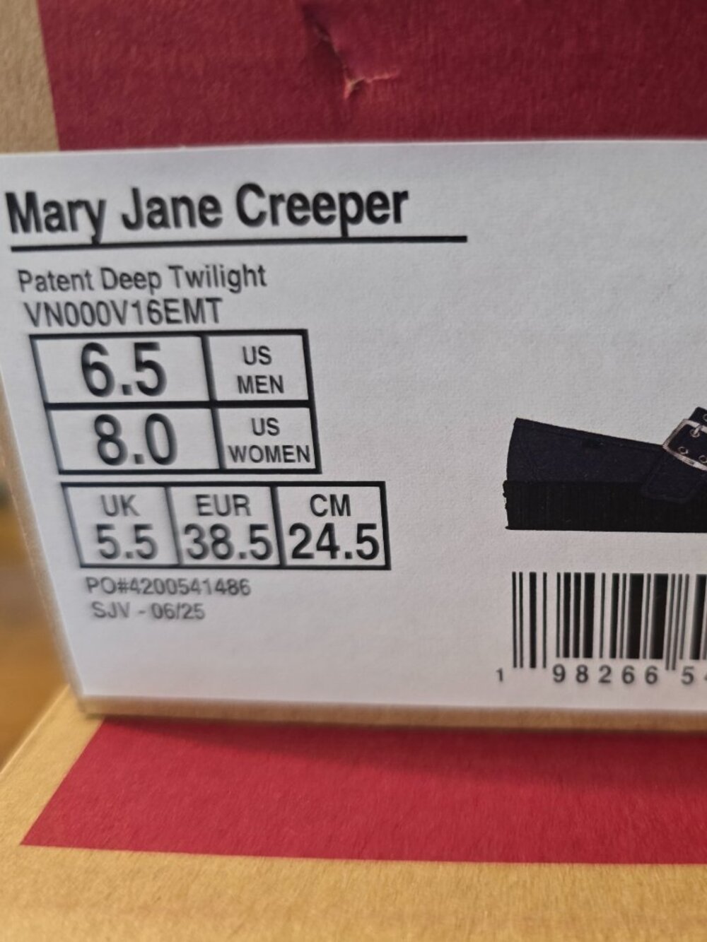 Vans Mary Jane Creeper Platform Shoe Navy / Black VN000V16EMT Women's Sz 8 NEW - Picture 10 of 10